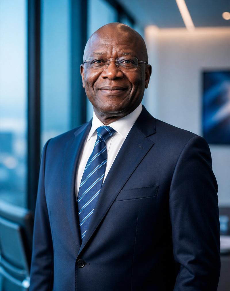 Portrait of the founder in a modern office